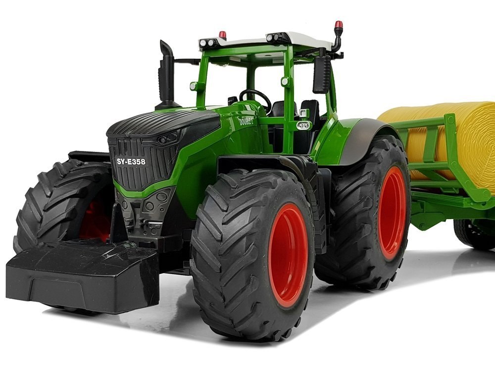 Duży Traktor z Przyczepką 80 cm Bale Siana Zdalnie Sterowany 2.4G