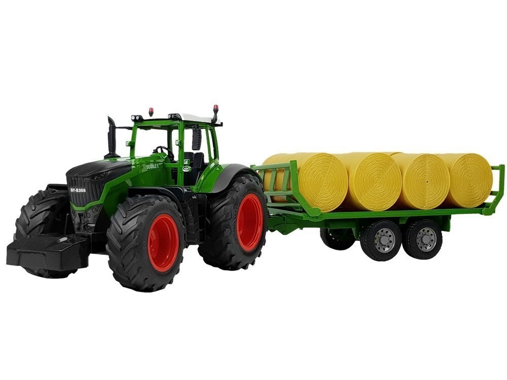 Duży Traktor z Przyczepką 80 cm Bale Siana Zdalnie Sterowany 2.4G