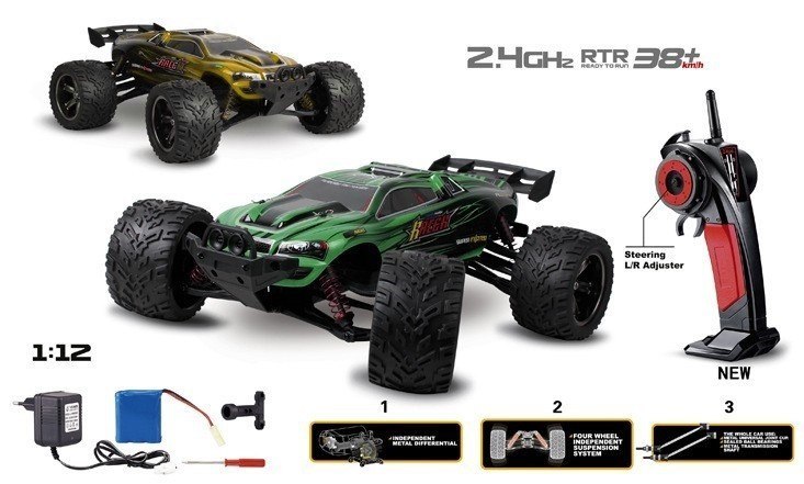 Truggy Racer 2WD 1:12 2.4GHz RTR - Żółty
