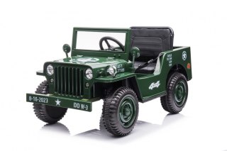 Wojskowe Auto na akumulator JEEP Willys + pilot