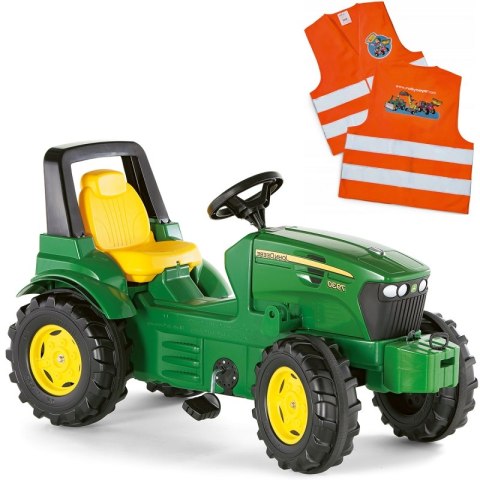 ROLLY TOYS John Deere Traktor na Pedały z Łyżką + Kamizelka Odblaskowa dla Dzieci Gratis