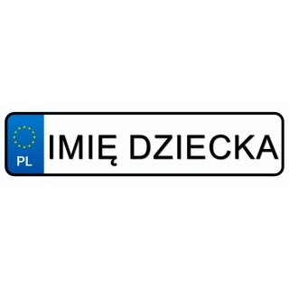 Tablica Rejestracyjna Imię Dziecka
