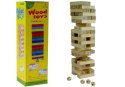 Gra Zręcznościowa Wieża Jenga Drewniana 48 Klocków