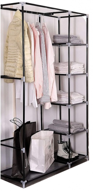 Dibea WR00319 Składana Szafa na Ubrania z Materiału 175 x 110 x 45 cm