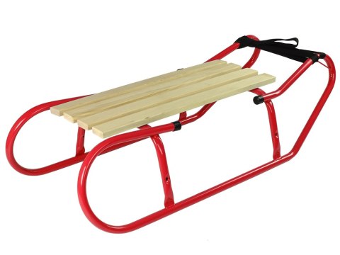 Sanki metalowe z paskiem czerwone