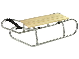 Sanki metalowe z paskiem srebrne