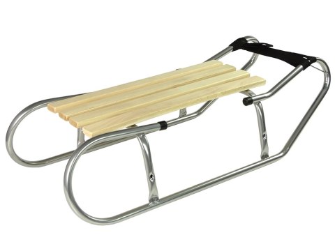 Sanki metalowe z paskiem srebrne