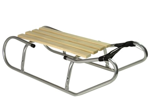 Sanki metalowe z paskiem srebrne