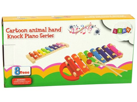 Cymbałki Drewniane Kolorowe 8 Tonów Pałeczki