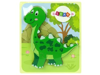 Drewniane Puzzle Dinozaur Isanosaurus Zielony