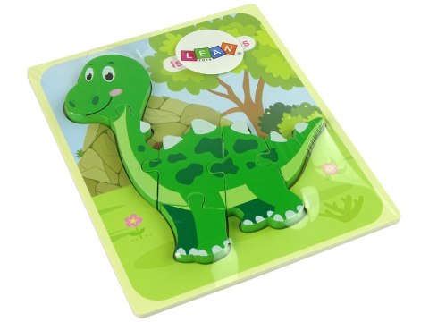 Drewniane Puzzle Dinozaur Isanosaurus Zielony