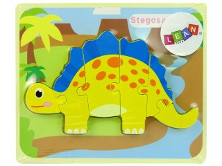 Drewniane Puzzle Dinozaur Stegosaurus Żółty