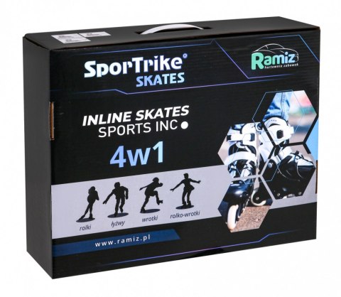 Rolki, Łyżwy, Zestaw 4w1 35-38 Niebieskie