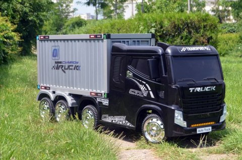 TIR / Ciągnik siodłowy na akumulator Container Truck Czarny + Naczepa
