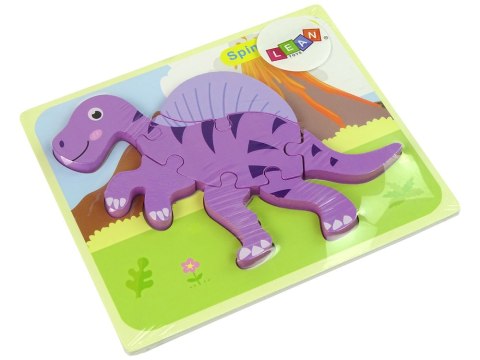 Drewniane Puzzle Dinozaur Corythosaurus Różowy