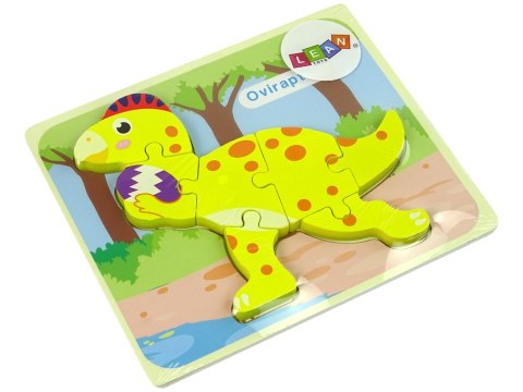 Drewniane Puzzle Dinozaur Stegosaurus Żółty