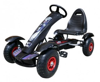 Duży Gokart Pompowane Koła Czarny