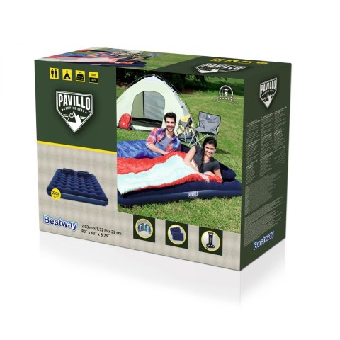 Materac Welurowy QUEEN 203 152 22 cm z Pompką BESTWAY