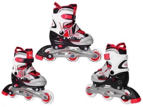 Rolki, Łyżwy, Zestaw 4w1 27-30 Czerwone