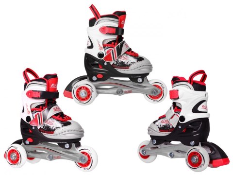 Rolki, Łyżwy, Zestaw 4w1 27-30 Czerwone