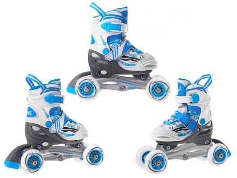 Rolki, Łyżwy, Zestaw 4w1 27-30 Niebieskie