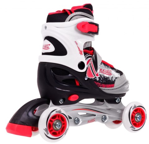 Rolki, Łyżwy, Zestaw 4w1 30-33 Czerwone