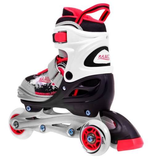 Rolki, Łyżwy, Zestaw 4w1 30-33 Czerwone