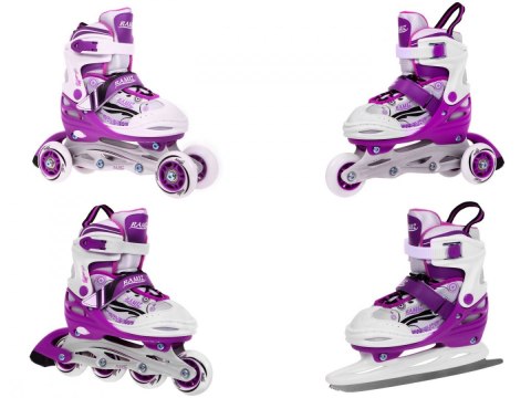 Rolki, Łyżwy, Zestaw 4w1 30-33 Fioletowe