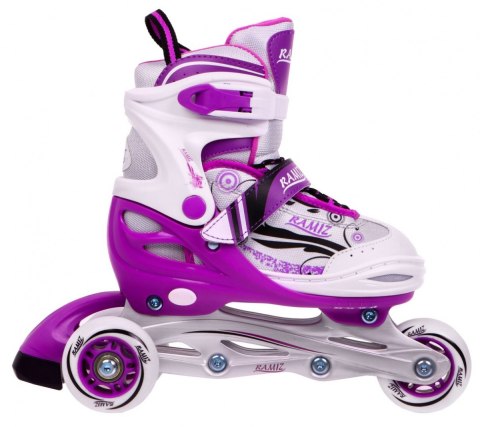 Rolki, Łyżwy, Zestaw 4w1 34-37 Fioletowe