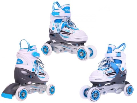 Rolki, Łyżwy, Zestaw 4w1 34-37 Niebieskie