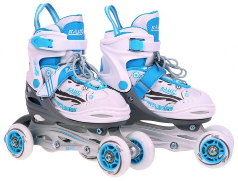 Rolki, Łyżwy, Zestaw 4w1 34-37 Niebieskie