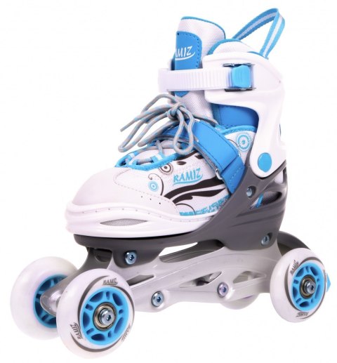 Rolki, Łyżwy, Zestaw 4w1 34-37 Niebieskie