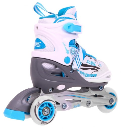 Rolki, Łyżwy, Zestaw 4w1 34-37 Niebieskie
