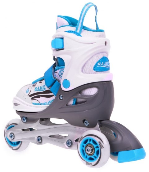 Rolki, Łyżwy, Zestaw 4w1 34-37 Niebieskie