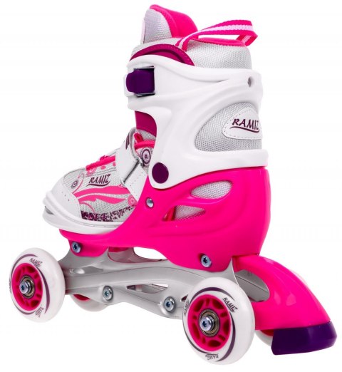 Rolki, Łyżwy, Zestaw 4w1 34-37 Rózowe