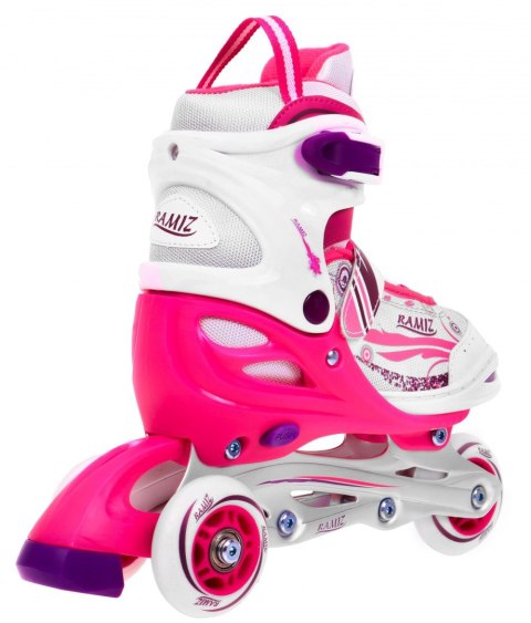 Rolki, Łyżwy, Zestaw 4w1 34-37 Rózowe