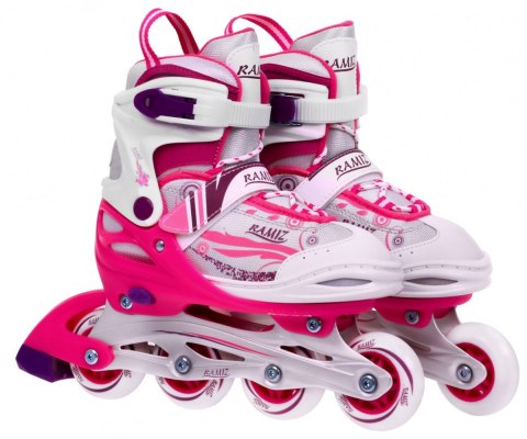 Rolki, Łyżwy, Zestaw 4w1 34-37 Rózowe