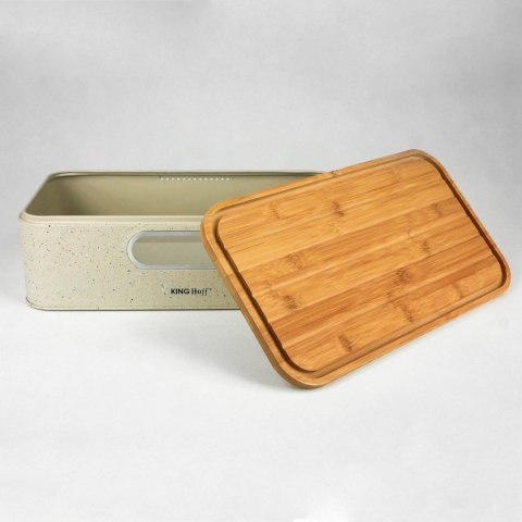 CHLEBAK Z DESKĄ DO KROJENIA KINGHOFF JASNY MARMUR