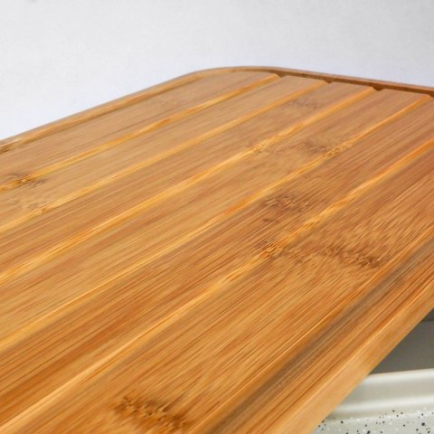 CHLEBAK Z DESKĄ DO KROJENIA KINGHOFF JASNY MARMUR