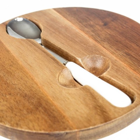 KASSEL Cukiernica porcelanowa z pokrywką drewno