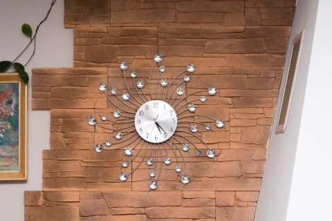 Zegar ścienny kryształki 50 cm słońce. STYLOWY!