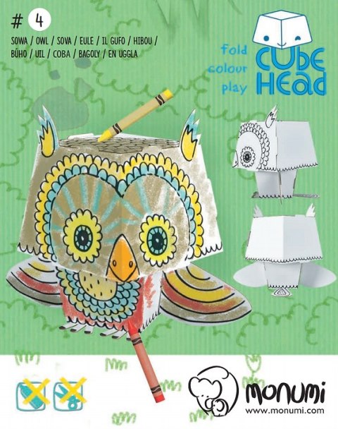 "Sowa" kolorowanka-składanka 3D dla dzieci