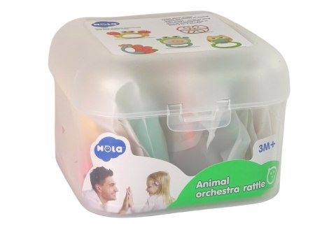 Zestaw Grzechotek Pudełko Krab Sowa 5 Sztuk Kolorowe