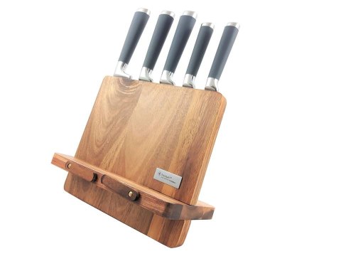 KASSEL Zestaw noży w bloku 5el. Miejsce na tablet!