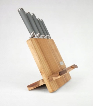 KASSEL Zestaw noży w bloku drewnianym KUTA STAL!