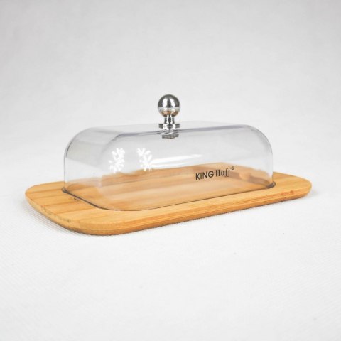 KINGHOFF maselniczka drewniana z przykrywką