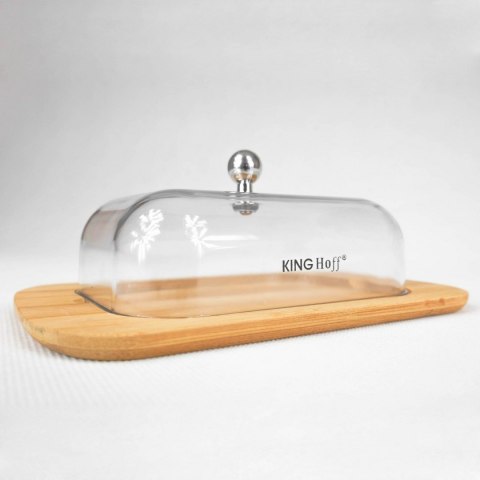 KINGHOFF maselniczka drewniana z przykrywką