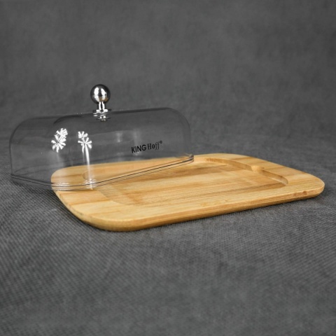 KINGHOFF maselniczka drewniana z przykrywką