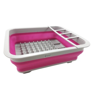 Ociekacz sylikonowy suszarka do naczyń 37x31cm RÓŻ