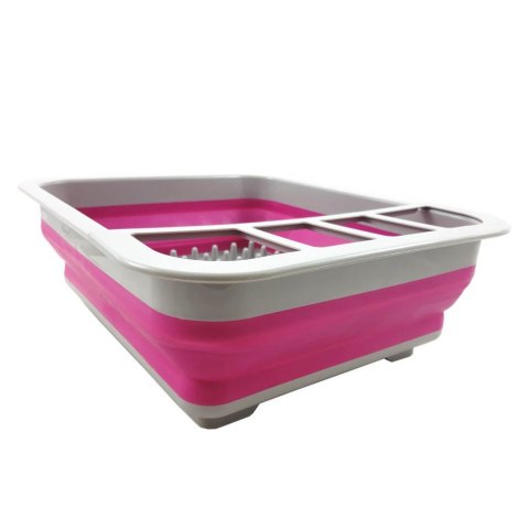 Ociekacz sylikonowy suszarka do naczyń 37x31cm RÓŻ